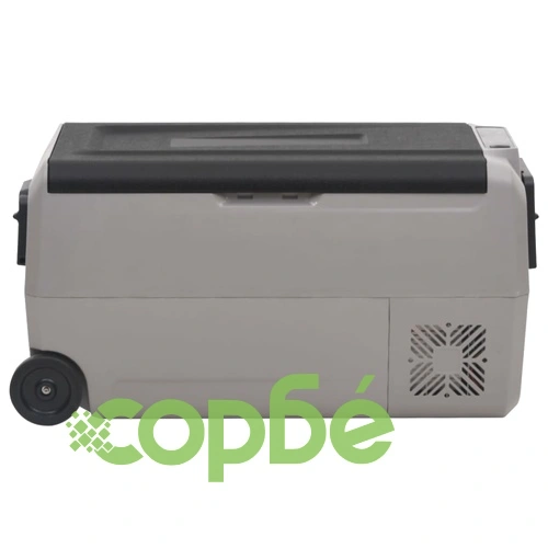 Хладилна кутия с колелца и дръжка черно и сиво 60 л PP и PE ➤ топ цена ➤ sorbe.bg