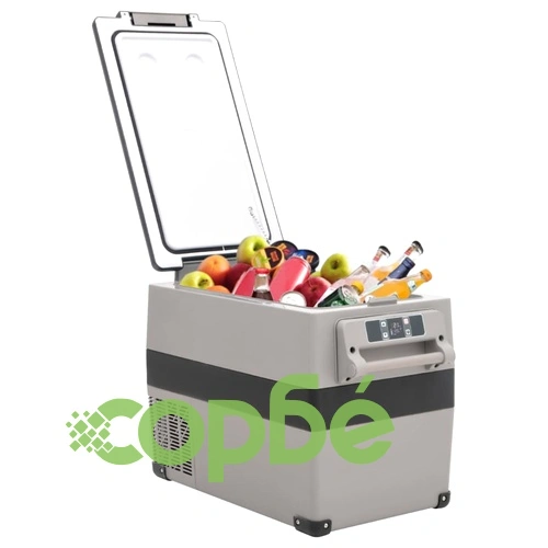 Хладилна кутия с дръжка черно и сиво 35 л PP и PE ➤ топ цена ➤ sorbe.bg