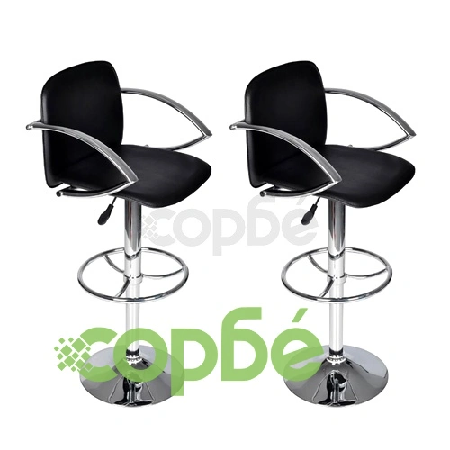 Бар табуретки, 2 бр, черни, изкуствена кожа ➤ топ цена ➤ sorbe.bg