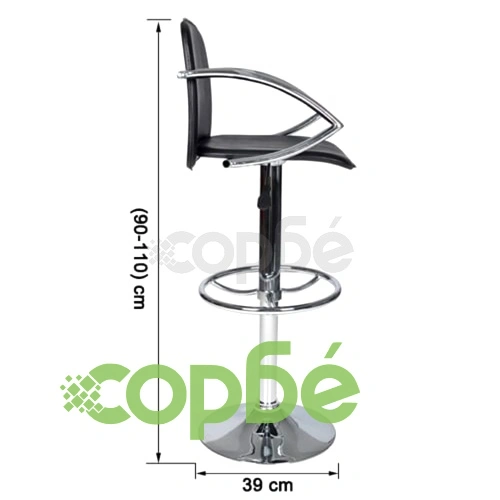 Бар табуретки, 2 бр, черни, изкуствена кожа ➤ топ цена ➤ sorbe.bg