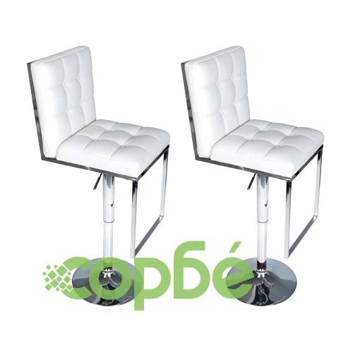 Комплект от два луксозни бели бар стола с облегалки ➤ топ цена ➤ sorbe.bg