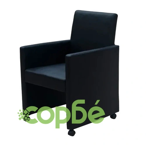 Трапезни столове, 2 бр, черни, изкуствена кожа ➤ топ цена ➤ sorbe.bg