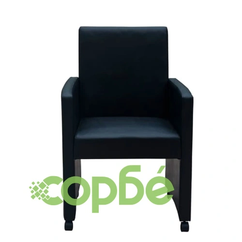 Трапезни столове, 2 бр, черни, изкуствена кожа ➤ топ цена ➤ sorbe.bg