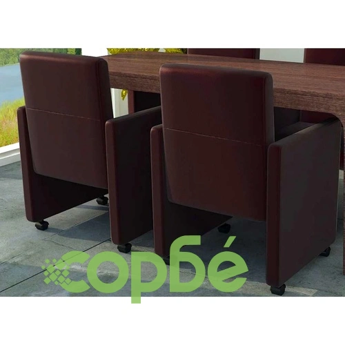 Трапезни столове, 2 бр, кафяви, изкуствена кожа ➤ топ цена ➤ sorbe.bg