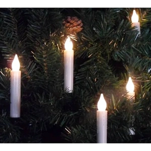 LED свещи за коледно дърво, безжични - 50 броя
