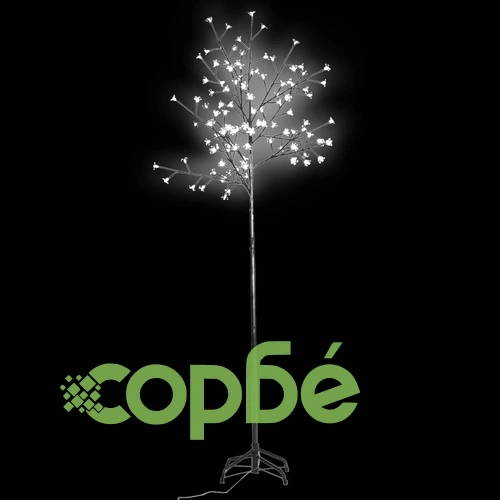 Дърво с черешови цветчета, LED трептяща бяла светлина, 210 см ➤ топ цена ➤ sorbe.bg