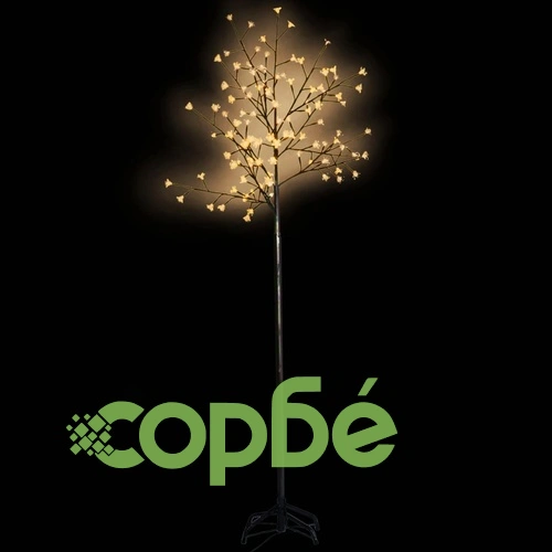 Дърво с черешови цветчета, LED жълтеникава светлина, 210 см ➤ топ цена ➤ sorbe.bg
