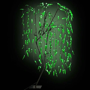 Коледно дърво LED зелена светлина върба 150 см