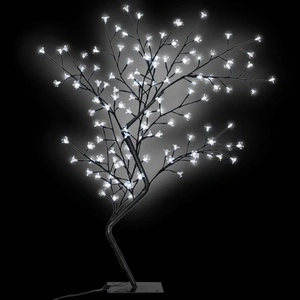 Коледно дърво LED бяла светлина разцъфнала череша 120 см