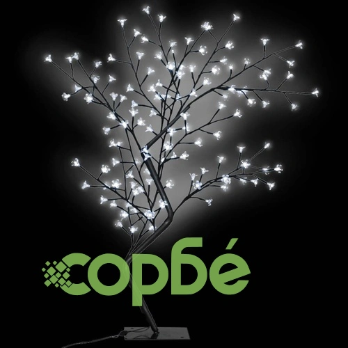 Коледно дърво LED бяла светлина разцъфнала череша 120 см ➤ топ цена ➤ sorbe.bg