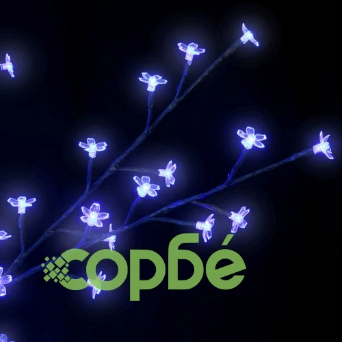 Коледно дърво LED синя светлина разцъфнала череша 120 см ➤ топ цена ➤ sorbe.bg