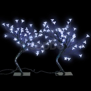 Дръвчета с черешови цветчета, LED синя светлина - 2 броя