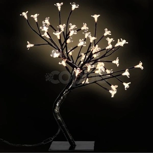 Дръвчета с черешови цветчета, LED жълтеникава светлина - 2 броя
