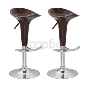 Бар табуретки, 2 бр, кафяви, пластмаса