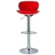 Бар табуретки, 2 бр, червени, изкуствена кожа