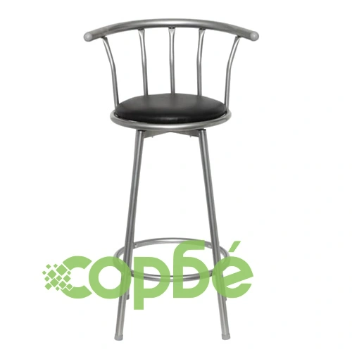 Бар табуретки, 2 бр, черни, изкуствена кожа  ➤ топ цена ➤ sorbe.bg