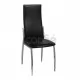 Трапезни столове, 2 бр, черни, изкуствена кожа