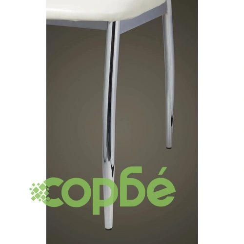 Трапезни столове, 4 бр, бели, изкуствена кожа ➤ топ цена ➤ sorbe.bg