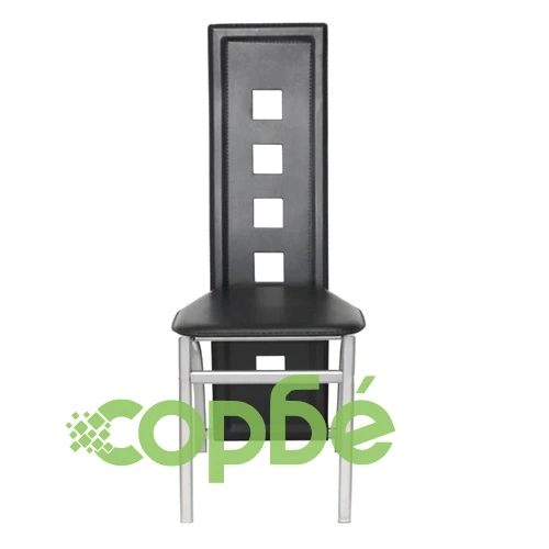 Трапезни столове, стоманени, черни - 4 бр. ➤ топ цена ➤ sorbe.bg