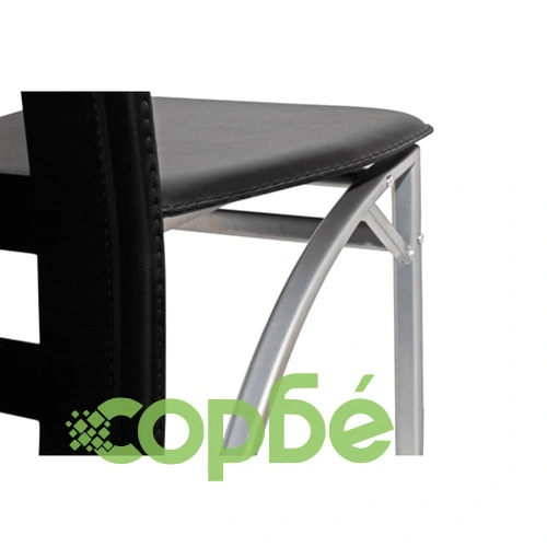 Трапезни столове, стоманени, черни - 4 бр. ➤ топ цена ➤ sorbe.bg