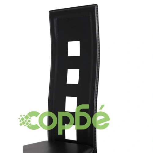 Трапезни столове, стоманени, черни - 4 бр. ➤ топ цена ➤ sorbe.bg