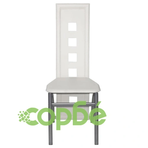 Трапезни столове, стоманени, бели - 2 бр. ➤ топ цена ➤ sorbe.bg