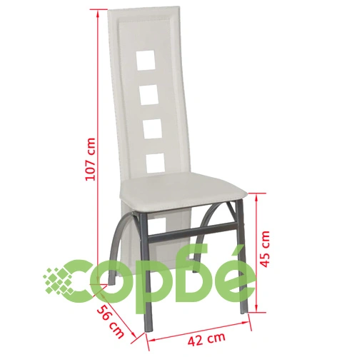 Трапезни столове, стоманени, бели - 2 бр. ➤ топ цена ➤ sorbe.bg