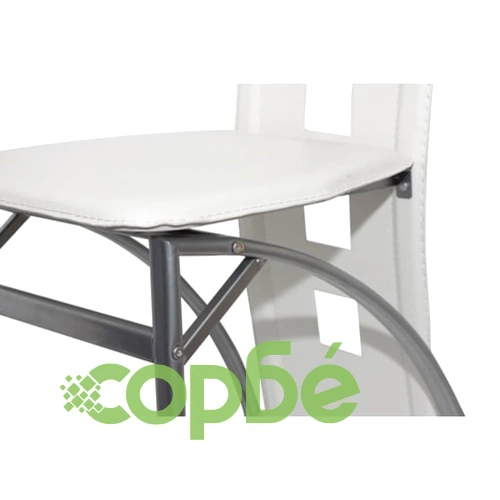 Трапезни столове, стоманени, бели - 4 бр. ➤ топ цена ➤ sorbe.bg