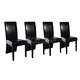 Tрапезни столове, 4 бр, черни, изкуствена кожа
