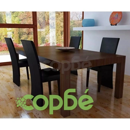 Tрапезни столове, 4 бр, черни, изкуствена кожа ➤ топ цена ➤ sorbe.bg