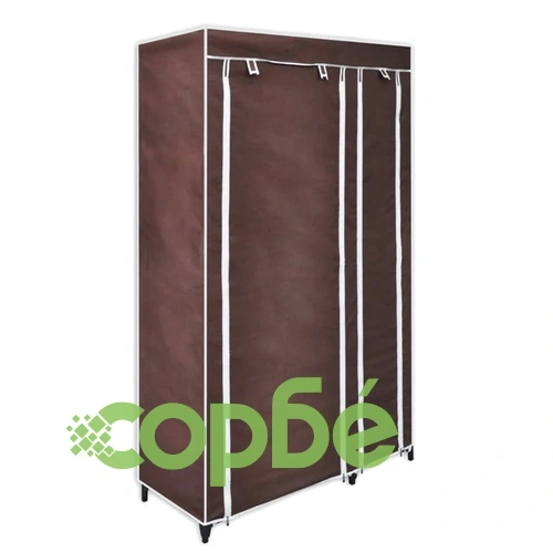 Сгъваем гардероб от текстил, кафяв  ➤ топ цена ➤ sorbe.bg