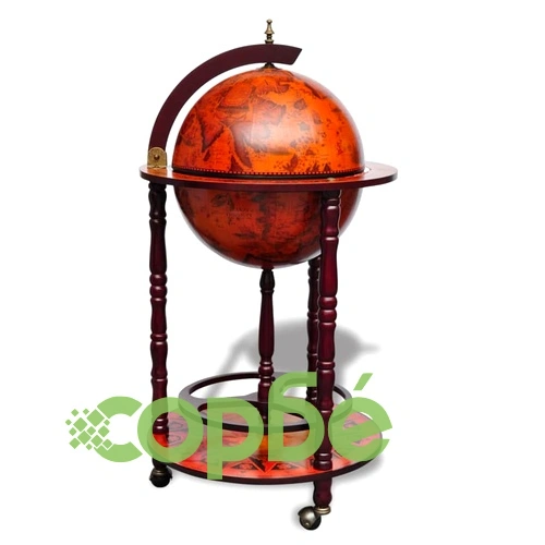 Глобус бар стойка за вино, евкалиптово дърво  ➤ топ цена ➤ sorbe.bg