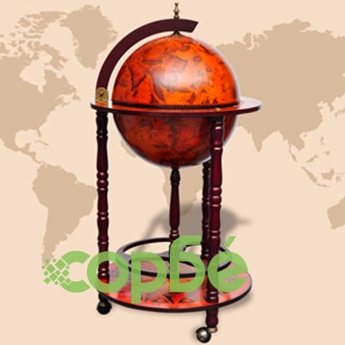 Глобус бар стойка за вино, евкалиптово дърво  ➤ топ цена ➤ sorbe.bg