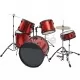 Комплект барабани, прахово боядисан, червен, за възрастни