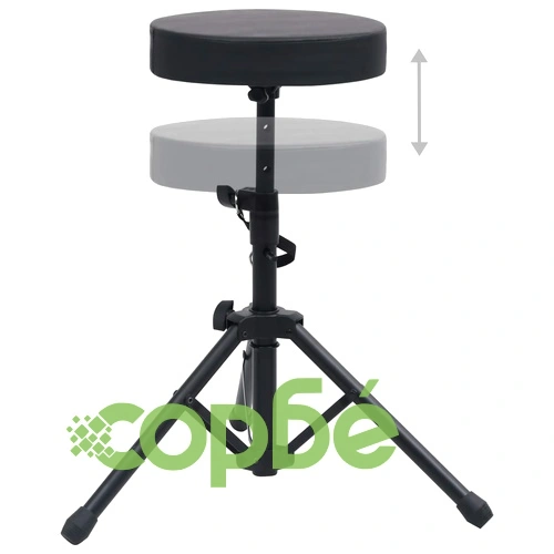 Регулируема табуретка за барабан, черна, кръгла ➤ топ цена ➤ sorbe.bg
