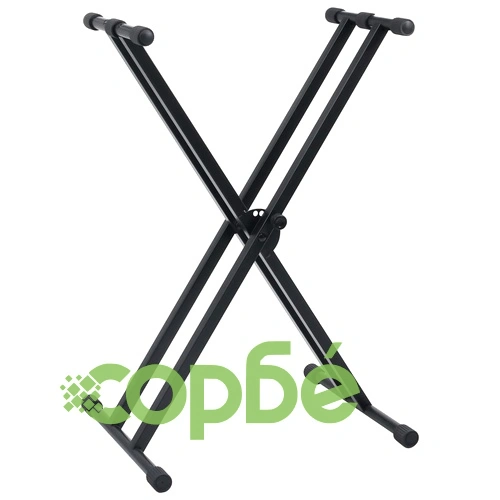 Комплект двойна стойка за кийборд и табуретка в черно ➤ топ цена ➤ sorbe.bg