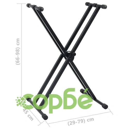 Комплект двойна стойка за кийборд и табуретка в черно ➤ топ цена ➤ sorbe.bg