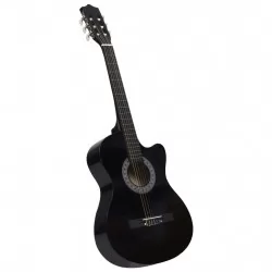 Уестърн класическа cutaway китара с 6 струни, черна, 38