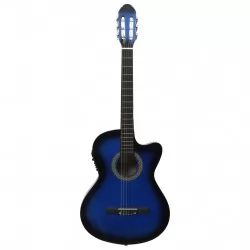 Уестърн класическа cutaway китара с еквалайзер и 6 струни синя   