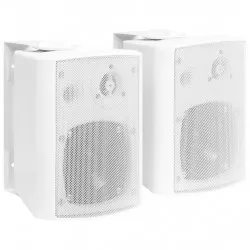 Стенни стерео високоговорители 2 бр бели вътрешни/външни 80 W