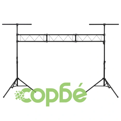 Стойка за осветление черна 438x115x(180-300) см стомана ➤ топ цена ➤ sorbe.bg