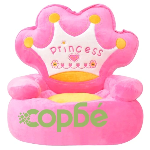 Плюшен детски стол Princess розов  ➤ топ цена ➤ sorbe.bg