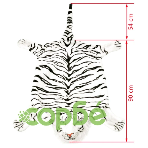 Плюшен килим тигър, 144 см, бял ➤ топ цена ➤ sorbe.bg