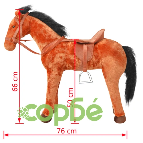 Плюшено детско конче за яздене, кафяво, XXL ➤ топ цена ➤ sorbe.bg