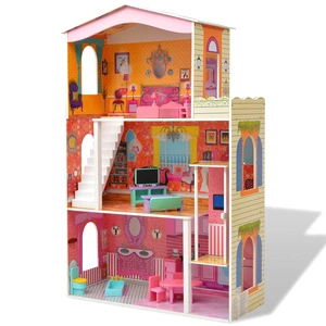 3-етажна къща за кукли, 73 x 32 x 116 см, дърво