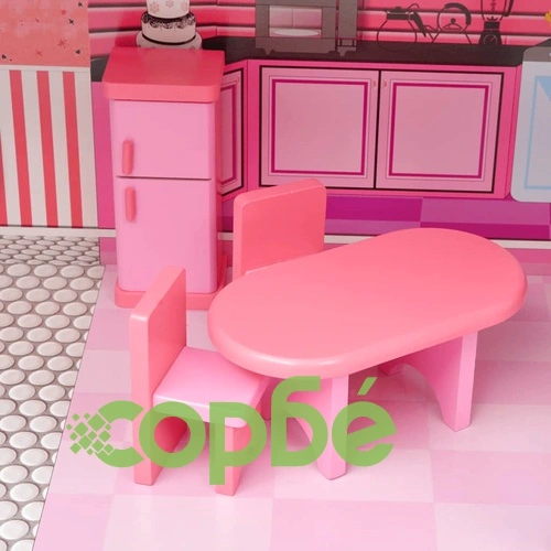 3-етажна къща за кукли, 73 x 32 x 116 см, дърво ➤ топ цена ➤ sorbe.bg