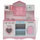 Детска играчка - Кухня, дърво, 82x30x100 см, розово и бяло