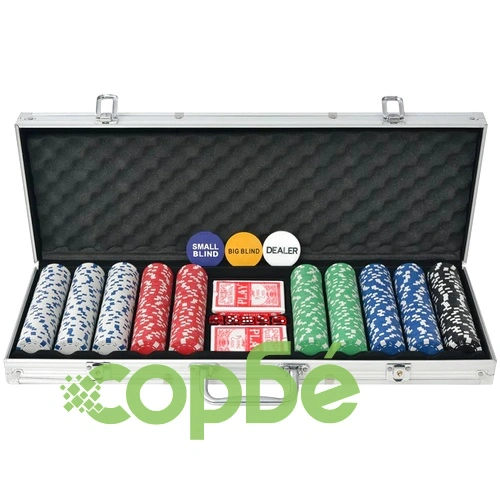Покер комплект с 500 чипа, алуминий ➤ топ цена ➤ sorbe.bg