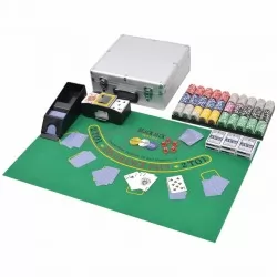Комбиниран покер/блекджек комплект, 600 лазерни чипа, алуминий