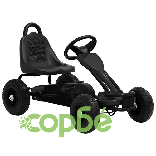 Детски картинг с педали и гуми, черен ➤ топ цена ➤ sorbe.bg